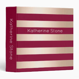 Classeur Or rose Bourgogne de poussin moderne élégant barré