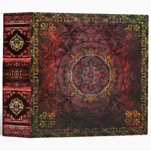 Classeur Or rouge et tome antique de documents royaux noirs