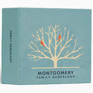 Classeur Orange Birds in a Large Tree Family Genealogy