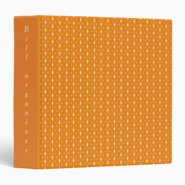 Classeur orange d'organisateur de Bill (Devant/Côté)