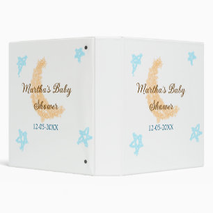 Classeur Orange lune bleu étoiles parties scintillant baby