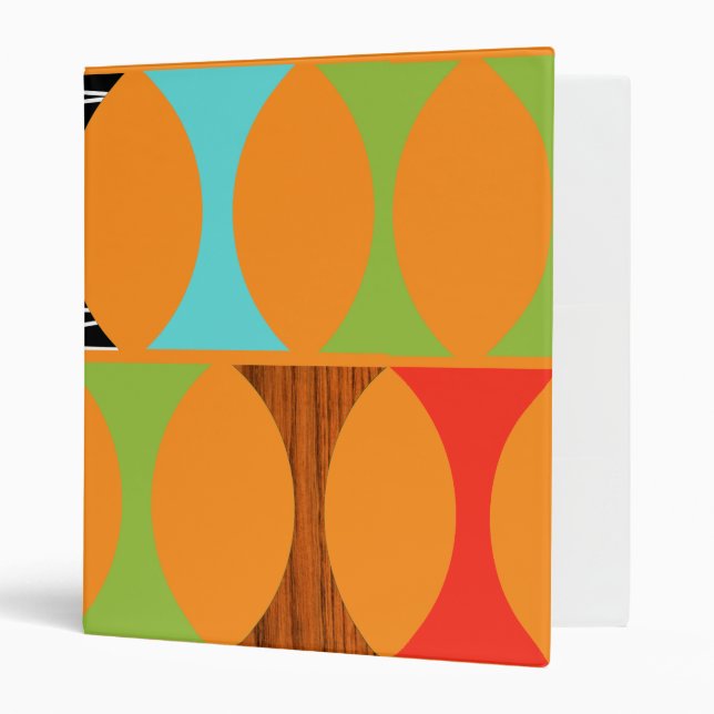 Classeur orange moderne de motif de la moitié du (Devant/intérieur)