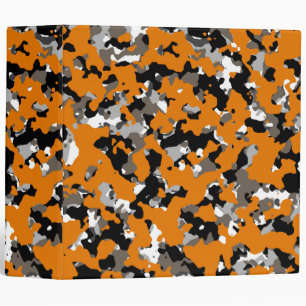 Classeur Orange Noir Gris Marron Impression Camouflage Camo