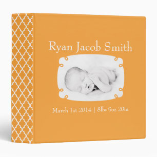Classeur Orange Quatrefoil Photo Ready Baby Book