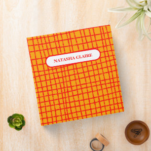 Classeur Orange Red Check Motif Bold Organisation