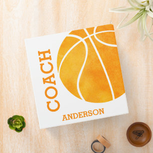 Classeur Orange Retro Basketball entraîneur Personnalisé te