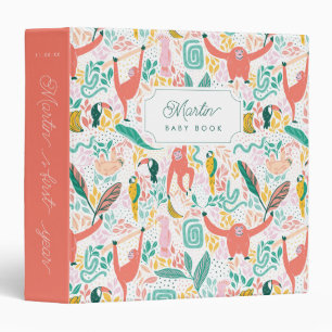 Classeur Orange Singe Jungle Animaux Baby Book