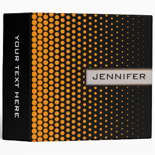 Classeur Orange Techno Points Élégant Moderne Noir