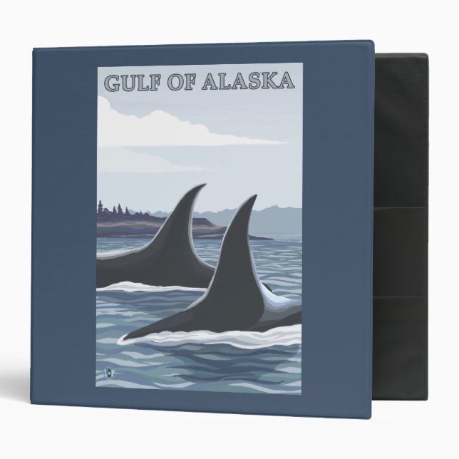 Classeur Orca Whales #1 - Golfe de l'Alaska (Devant/intérieur)