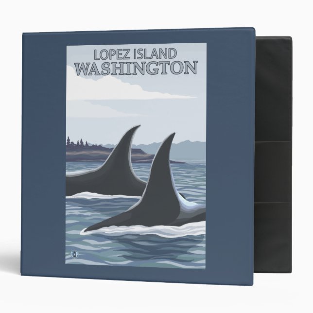 Classeur Orca Whales #1 - Lopez, Washington (Devant/intérieur)