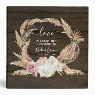 Classeur Orchidée tropicale Floral Palm Pampas Wood Cookboo