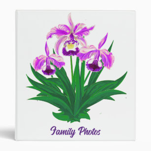 Classeur Orchidées sauvages - Orchidées violettes et feuill