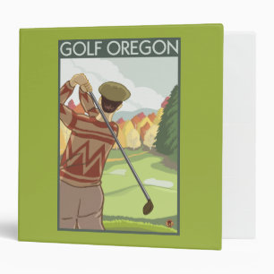 Classeur OregonGolf Scène Vintage voyage Poster