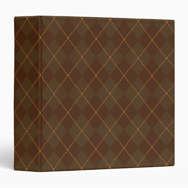 Classeur Organisateur Argyle Marron Vintage (Devant/Côté)