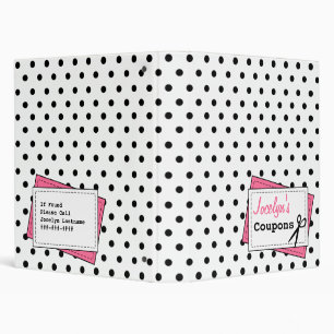 Classeur Organisateur de bon - point et rose de polka noir