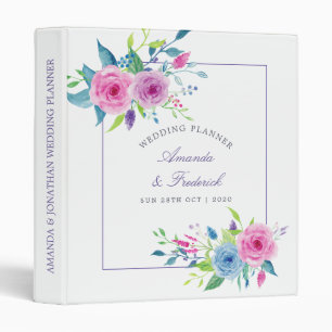 Classeur Organisateur de mariage floral aquarelle mélange u