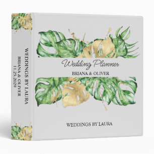 Classeur Organisateur de mariage tropical Palm Greenery Gol