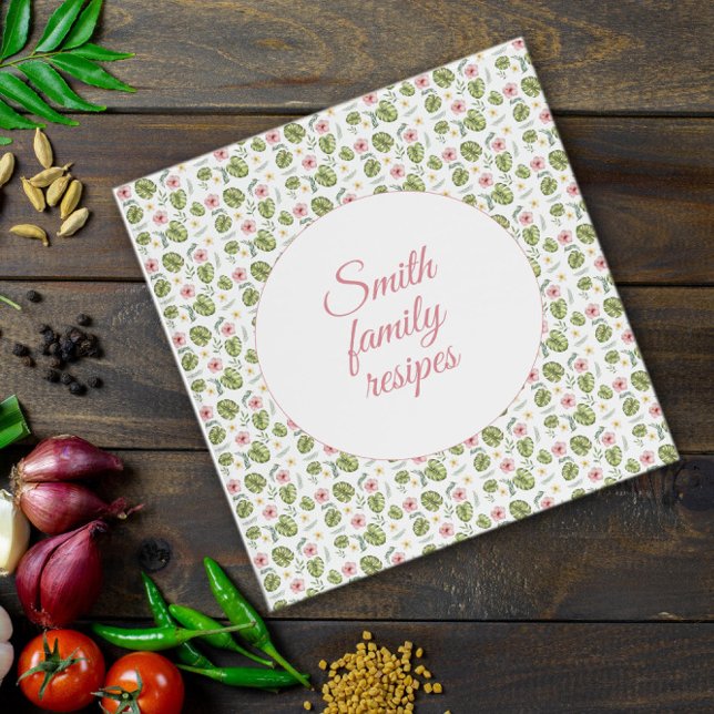 Classeur Organisateur de recette à motif floral blanc (Créateur téléchargé)