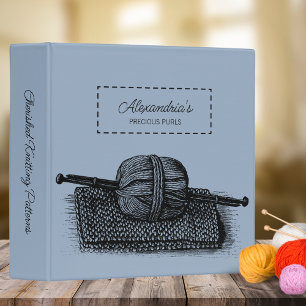 Classeur Organisateur du Motif de Tricot Monogramme