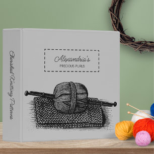 Classeur Organisateur du Motif de Tricot Monogramme