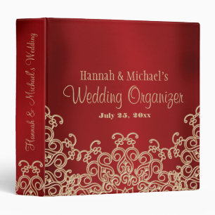 Classeur Organisateur Mariage de style indien rouge et or