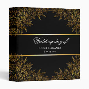 Classeur Organisatrice de mariages Noir Glam et Or