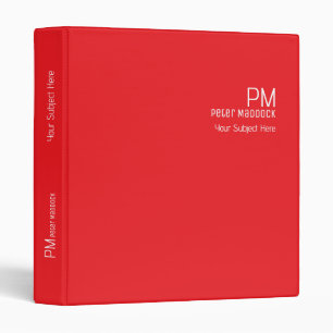Classeur Organiseur de bureau monogrammé rouge vif