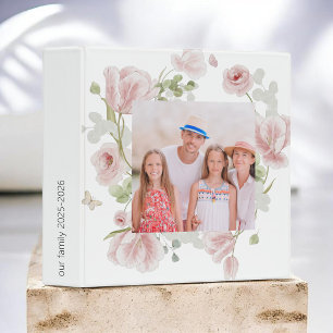 Classeur Organiseur de photos de famille à motif floral aqu