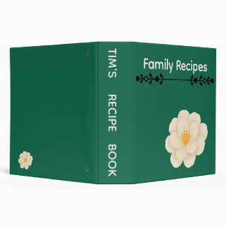 Classeur Organiseur de recettes floral vert élégant minimal