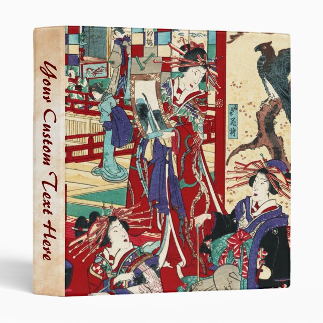Classeur Oriental japonaises maiko kimono ukiyo-e art (Devant/Côté)
