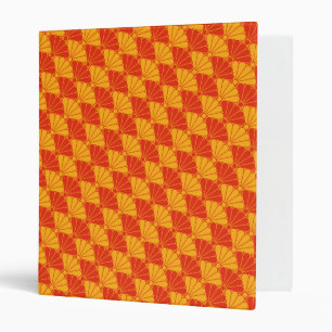 Classeur Oriental Rouge Jaune Kiku Chrysanthemum Mon Motif