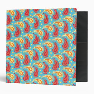 Classeur Oriental Turquoise Orange Perse Motif Paisley