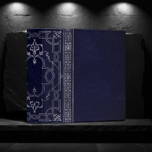 Classeur Orné Celtique Emblème Moderne Sombre Bleu et Arg