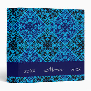 Classeur ornement vintage, tribal, ethnique, ornement bleu