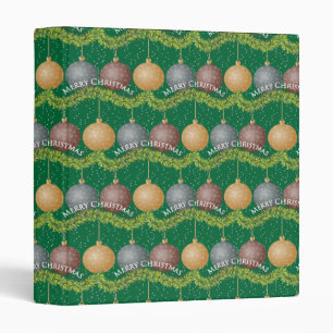 Classeur Ornements de boules vertes de Noël Joyeux