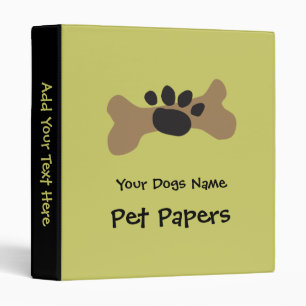 Classeur Os de chien et Empreinte de patte