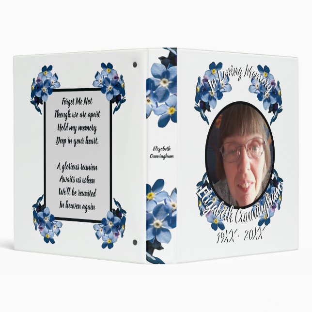 Classeur Oubliez-moi le design floral | Photo | Poème (Arrière-plan)