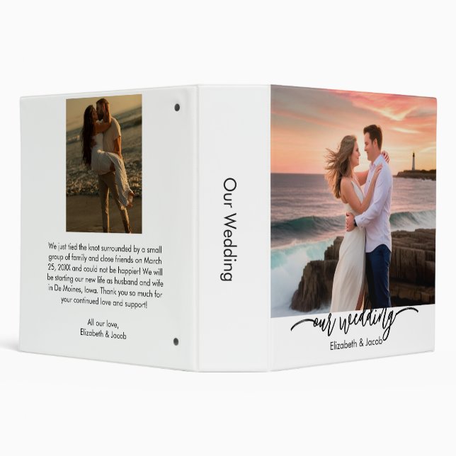Classeur Our Wedding Custom Photo Binder | Personalized (Arrière-plan)