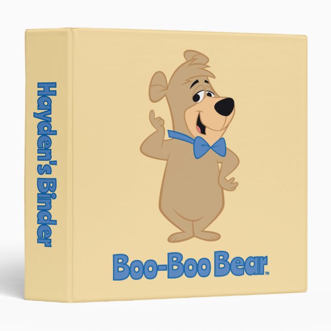 Classeur Ours Boo-Boo Précocieux (Devant/Côté)