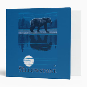 Classeur Ours dans le clair de lune - Yellowstone
