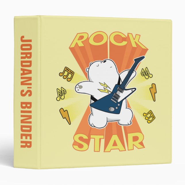Classeur Ours de glace - Rock Star (Devant/Côté)