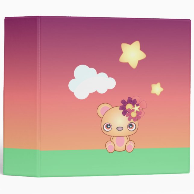 Classeur Ours de Kawaii (Devant/Côté)