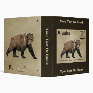Classeur Ours de Kodiak - Postage en Alaska