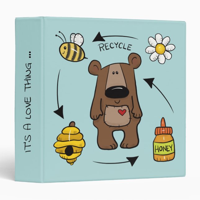 Classeur Ours de miel - Le Recycleur (Devant/Côté)