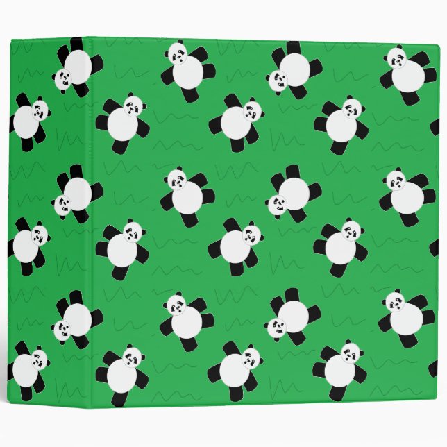 Classeur Ours de panda allongé sur l'herbe (Devant/Côté)