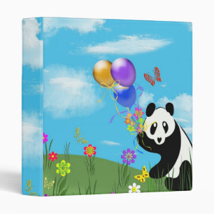 Classeur Ours de panda avec ballons