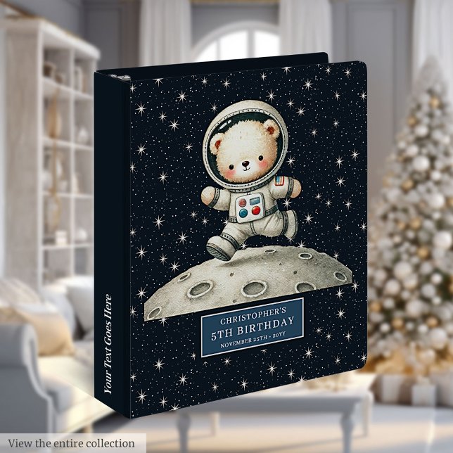 Classeur Ours en peluche astronaute pour bébé doux Cadeau s (Sweet Baby Boy Astronaut Teddy Bear Keepsake 3 ring binder)