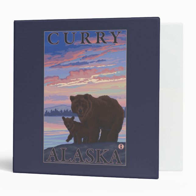 Classeur Ours et cub - Curry, Alaska (Devant/intérieur)