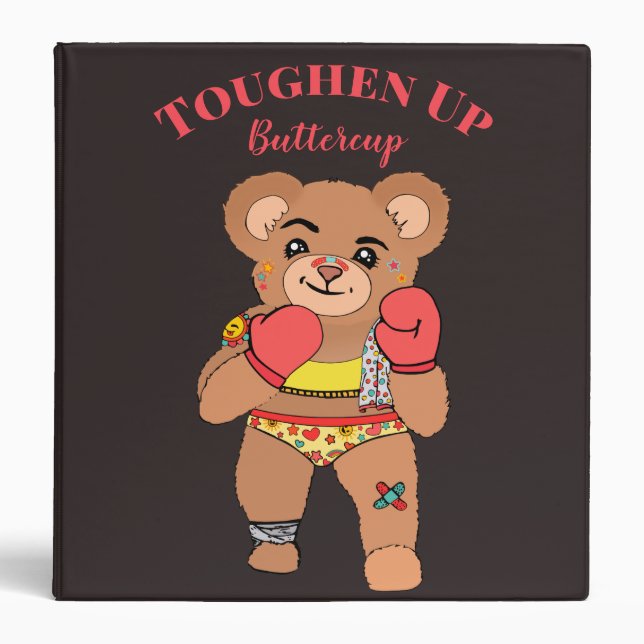 Classeur Ours Kawaii inspirant | Tousser la coupe du beurre (Devant)