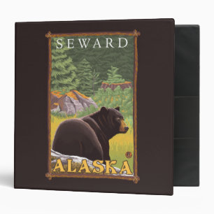 Classeur Ours noir dans la forêt - Seward, Alaska